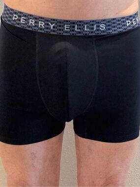 Perry Ellis Black Boxer Briefs with Branded Waistband